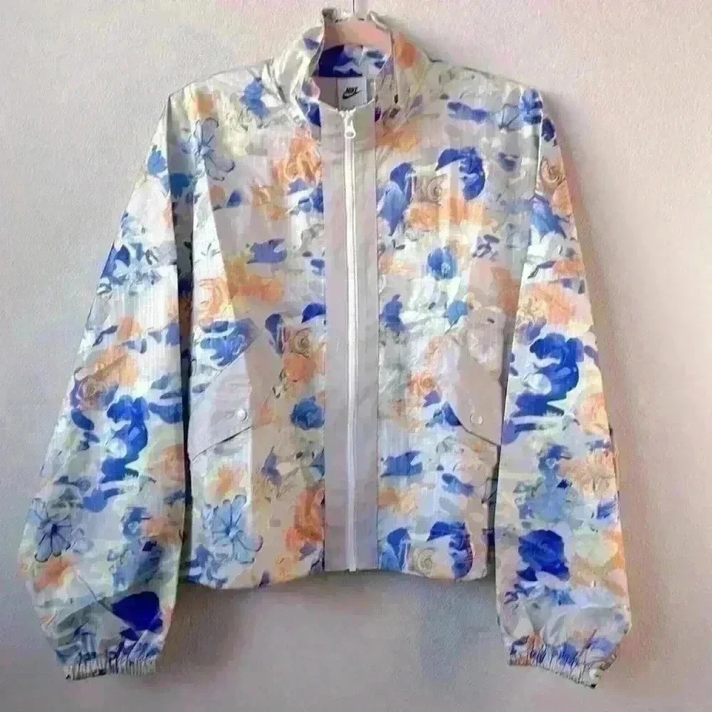 NIKE- Nike Sportswear Womens Woven Floral Track Jacket Windbreaker Sz M